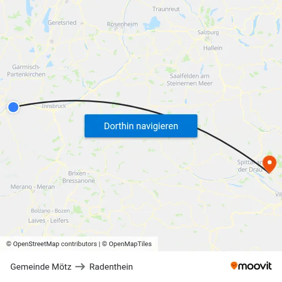 Gemeinde Mötz to Radenthein map