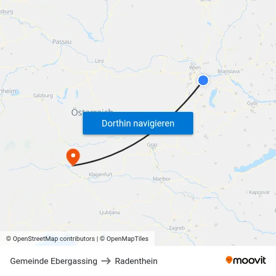 Gemeinde Ebergassing to Radenthein map