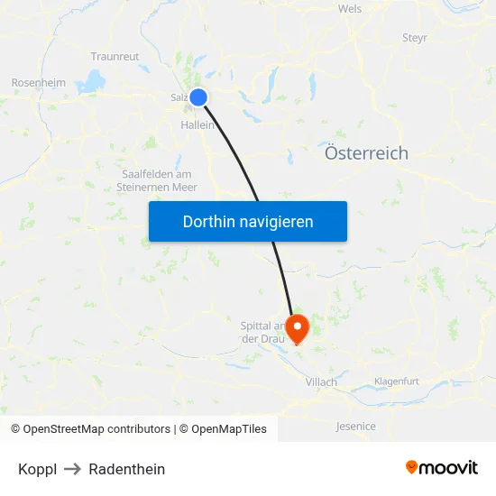 Koppl to Radenthein map