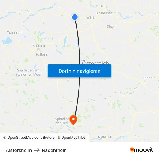 Aistersheim to Radenthein map