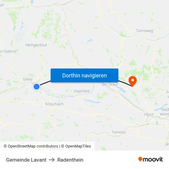 Gemeinde Lavant to Radenthein map