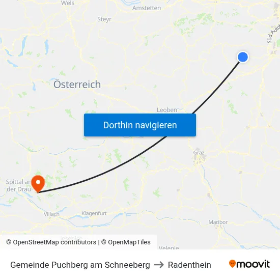 Gemeinde Puchberg am Schneeberg to Radenthein map