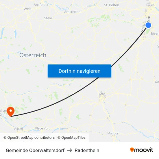 Gemeinde Oberwaltersdorf to Radenthein map