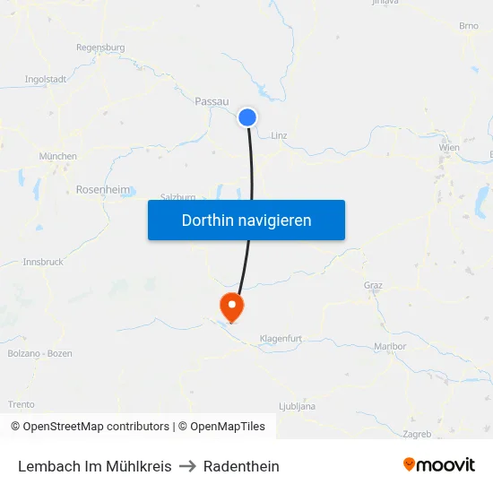 Lembach Im Mühlkreis to Radenthein map