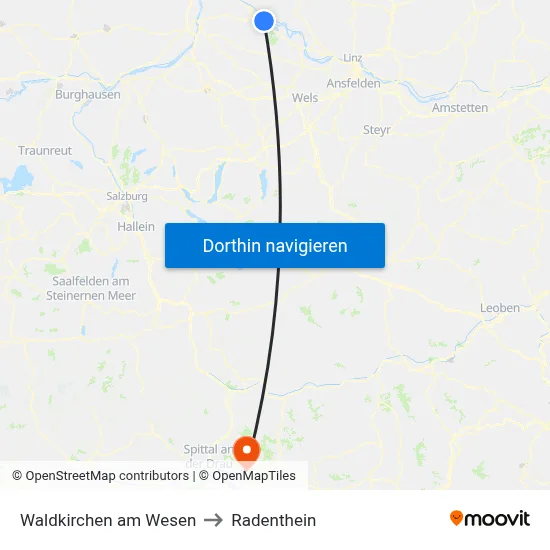 Waldkirchen am Wesen to Radenthein map