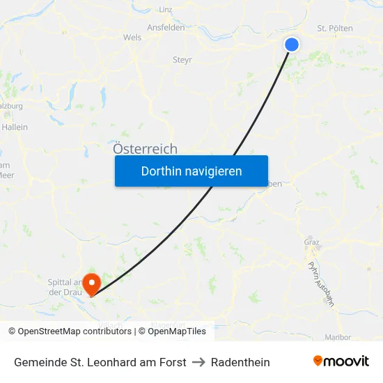 Gemeinde St. Leonhard am Forst to Radenthein map