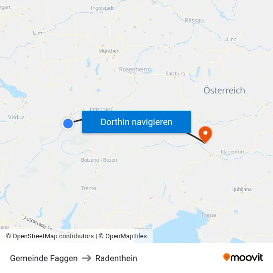 Gemeinde Faggen to Radenthein map
