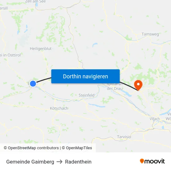 Gemeinde Gaimberg to Radenthein map