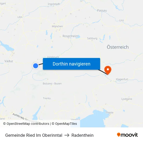 Gemeinde Ried Im Oberinntal to Radenthein map