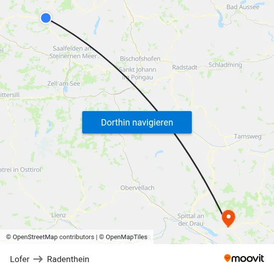 Lofer to Radenthein map