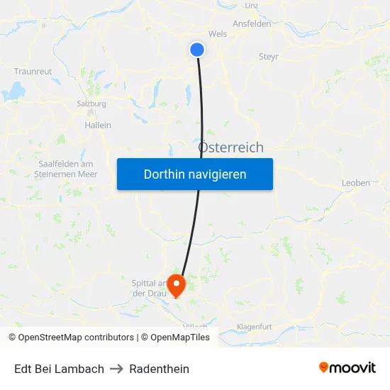 Edt Bei Lambach to Radenthein map