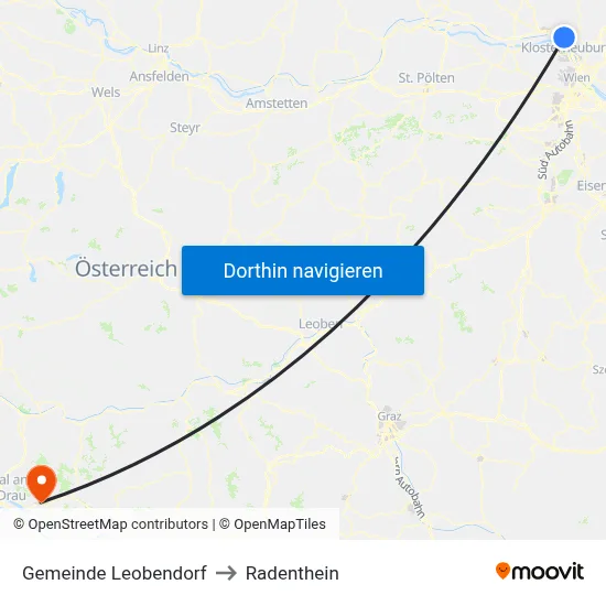 Gemeinde Leobendorf to Radenthein map