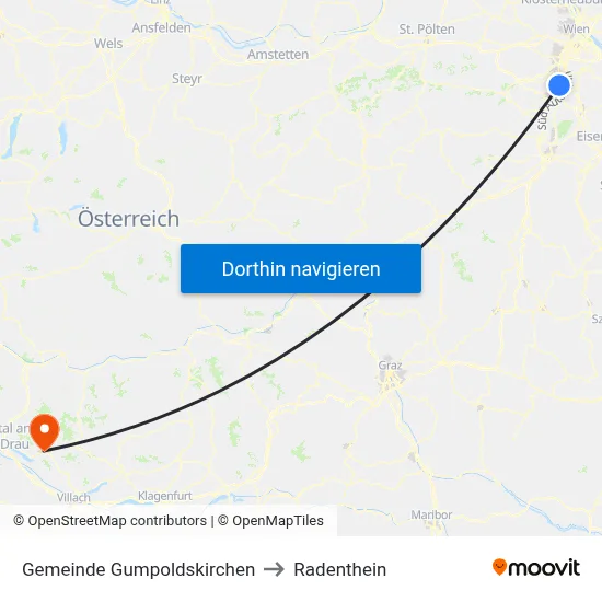 Gemeinde Gumpoldskirchen to Radenthein map