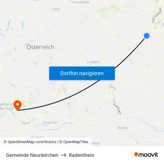 Gemeinde Neunkirchen to Radenthein map
