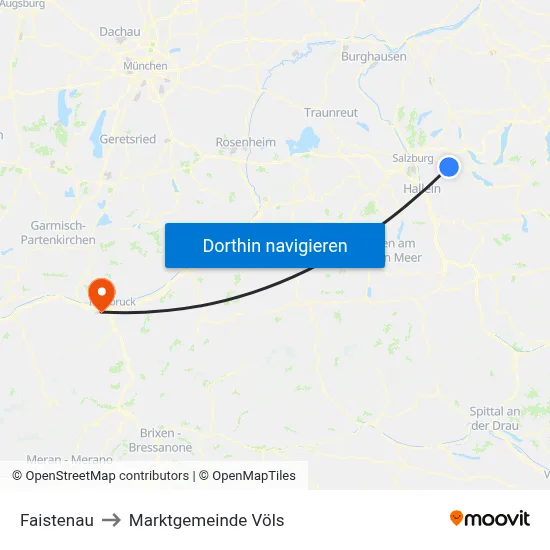 Faistenau to Marktgemeinde Völs map