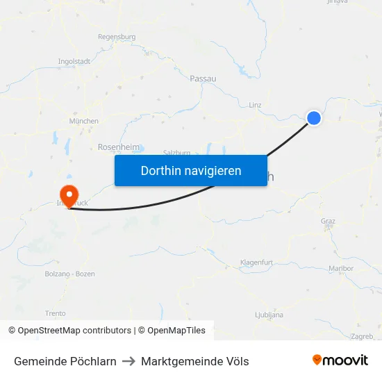 Gemeinde Pöchlarn to Marktgemeinde Völs map
