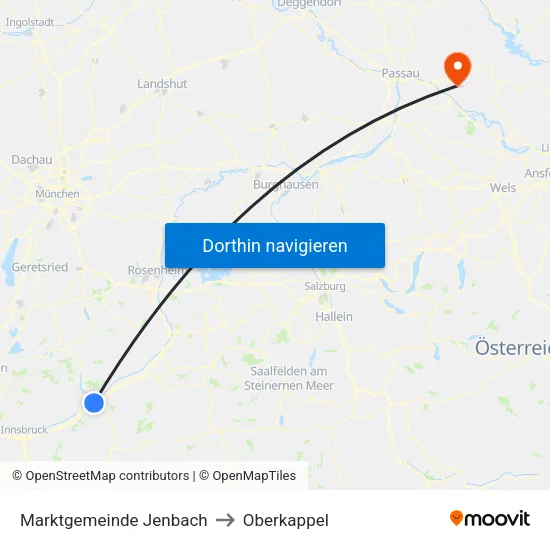 Marktgemeinde Jenbach to Oberkappel map
