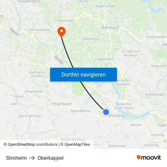Stroheim to Oberkappel map