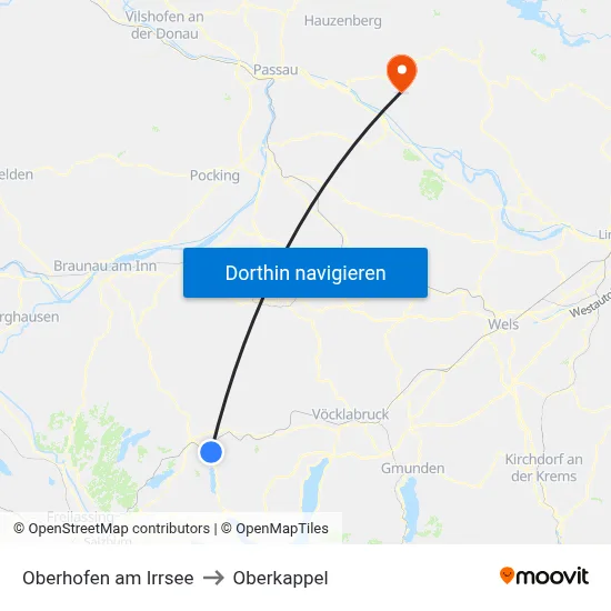 Oberhofen am Irrsee to Oberkappel map