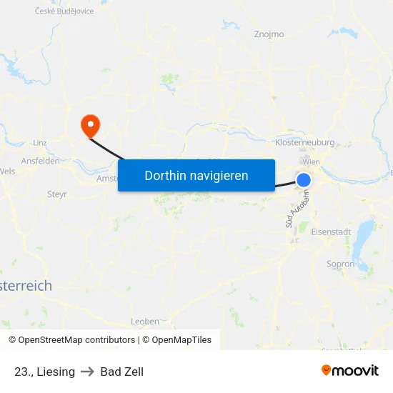 23., Liesing to Bad Zell map