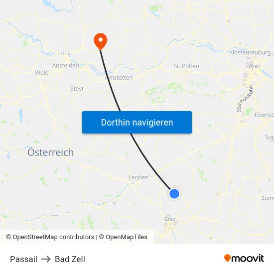 Passail to Bad Zell map