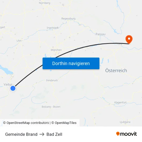 Gemeinde Brand to Bad Zell map
