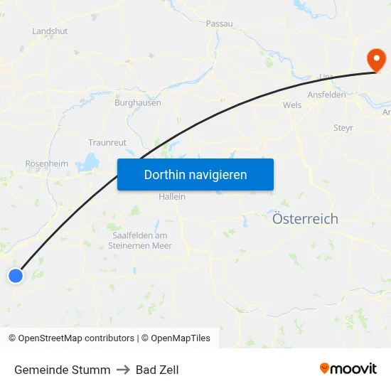 Gemeinde Stumm to Bad Zell map