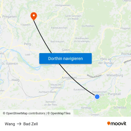 Wang to Bad Zell map