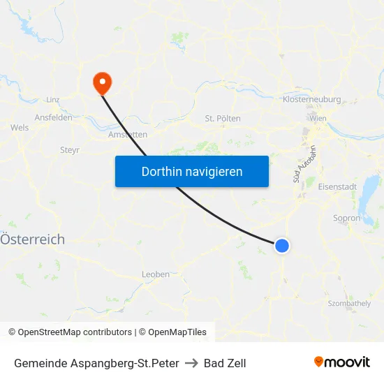 Gemeinde Aspangberg-St.Peter to Bad Zell map
