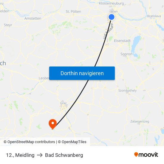 12., Meidling to Bad Schwanberg map