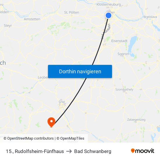 15., Rudolfsheim-Fünfhaus to Bad Schwanberg map