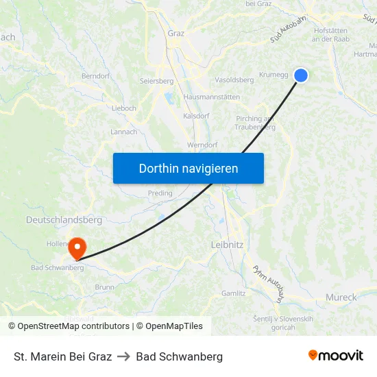 St. Marein Bei Graz to Bad Schwanberg map