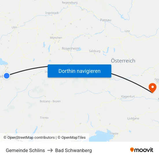 Gemeinde Schlins to Bad Schwanberg map