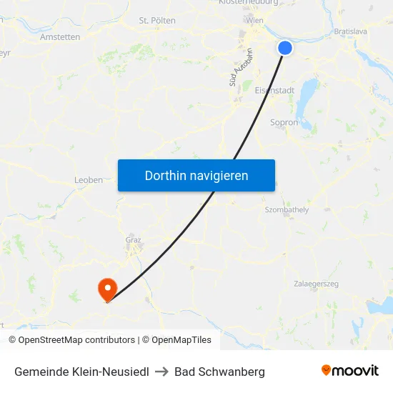 Gemeinde Klein-Neusiedl to Bad Schwanberg map