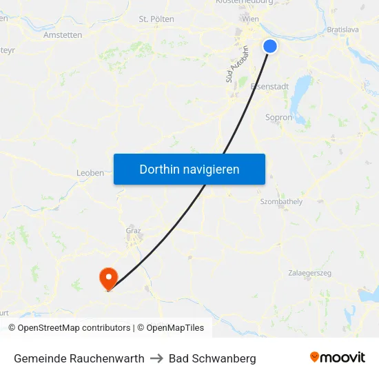 Gemeinde Rauchenwarth to Bad Schwanberg map
