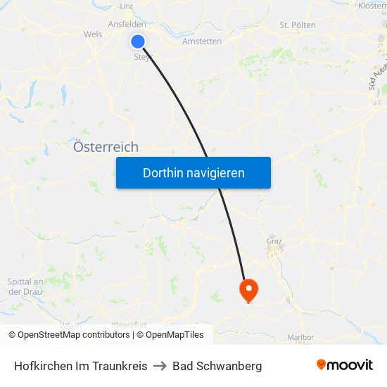 Hofkirchen Im Traunkreis to Bad Schwanberg map