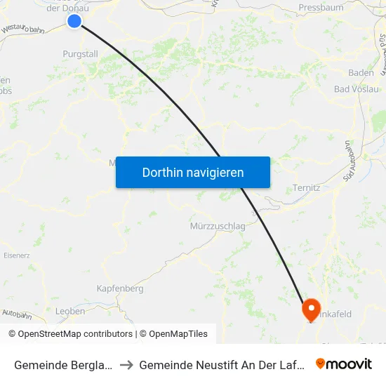 Gemeinde Bergland to Gemeinde Neustift An Der Lafnitz map