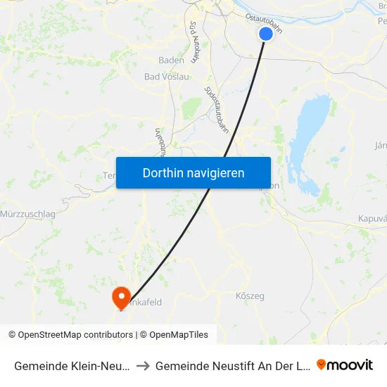 Gemeinde Klein-Neusiedl to Gemeinde Neustift An Der Lafnitz map