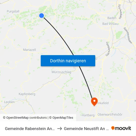 Gemeinde Rabenstein An Der Pielach to Gemeinde Neustift An Der Lafnitz map