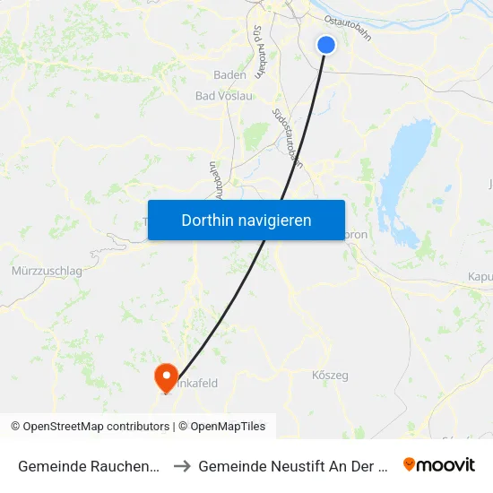 Gemeinde Rauchenwarth to Gemeinde Neustift An Der Lafnitz map