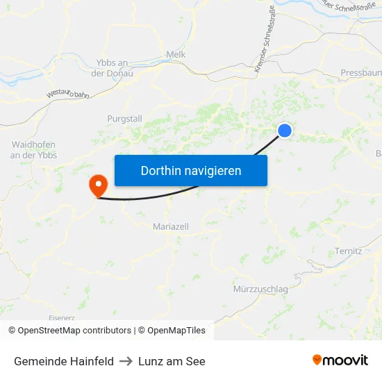 Gemeinde Hainfeld to Lunz am See map