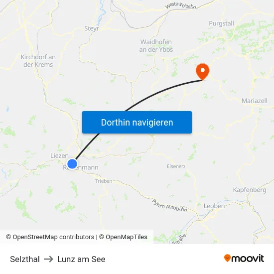 Selzthal to Lunz am See map