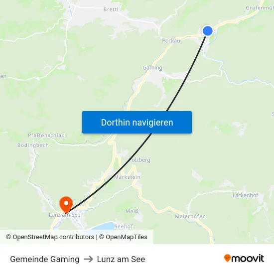 Gemeinde Gaming to Lunz am See map