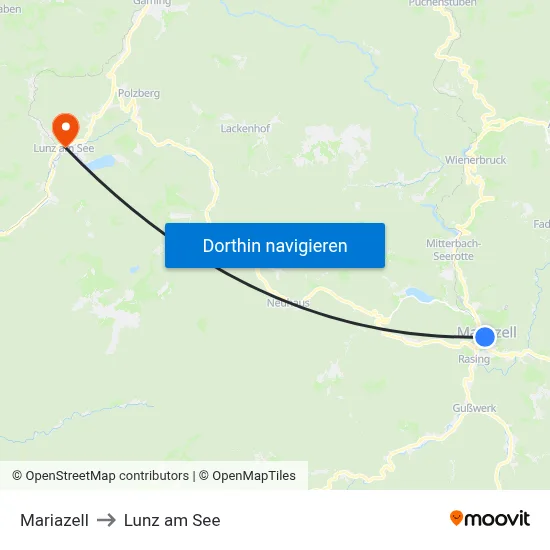 Mariazell to Lunz am See map