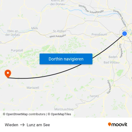 Wieden to Lunz am See map