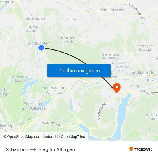 Schalchen to Berg Im Attergau map