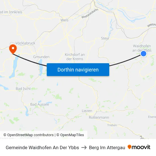Gemeinde Waidhofen An Der Ybbs to Berg Im Attergau map