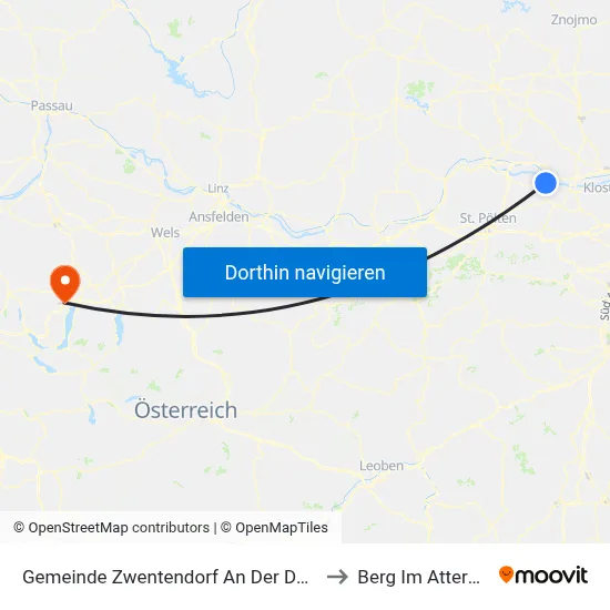 Gemeinde Zwentendorf An Der Donau to Berg Im Attergau map