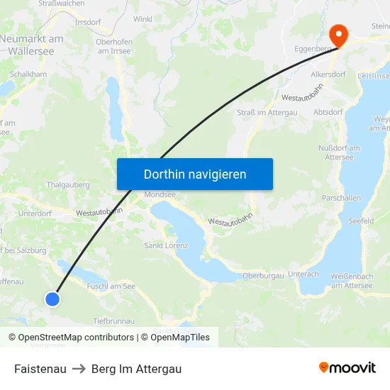 Faistenau to Berg Im Attergau map