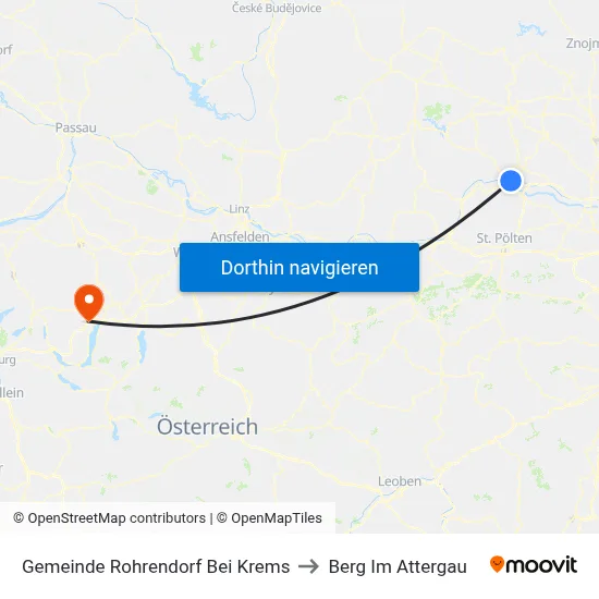 Gemeinde Rohrendorf Bei Krems to Berg Im Attergau map
